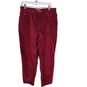 Jones New York Vintage Cherry Red Velour Pants Size 14